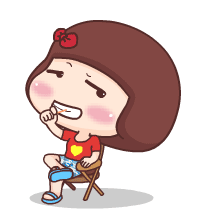 卡通女孩 嘚瑟 二郎腿 棒棒糖 悠闲