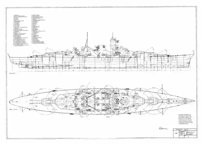 俾斯麦战列舰施工图