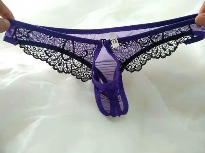 男丁士裤男士内衣内裤性感全透明露男生诱惑老公男人 黑色 m 瘦小伙