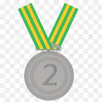 卡通手绘第二名银牌插图