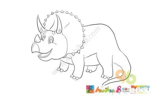 三角龙彩色简笔画