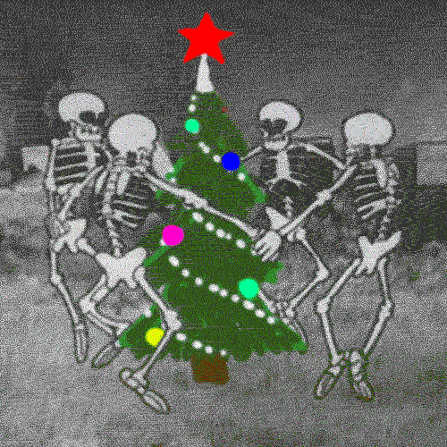 万圣节圣诞节骨头架子跳舞gif动图_动态图_表情包下载_soogif