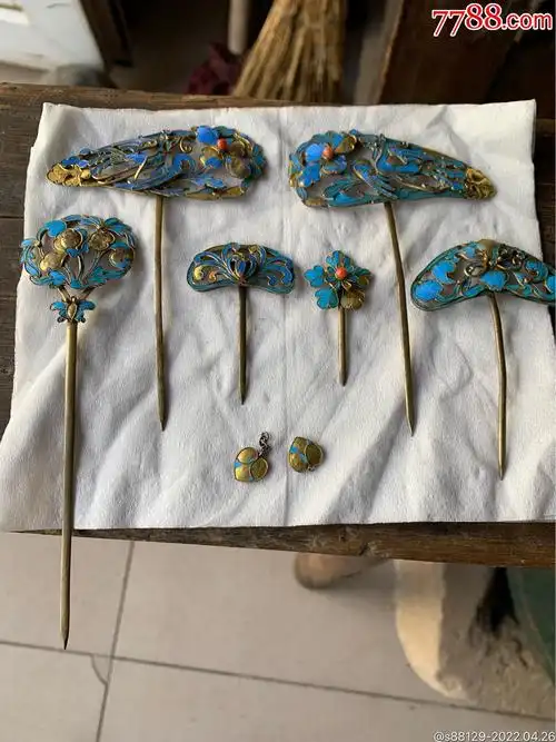 清代头饰头花点翠头饰