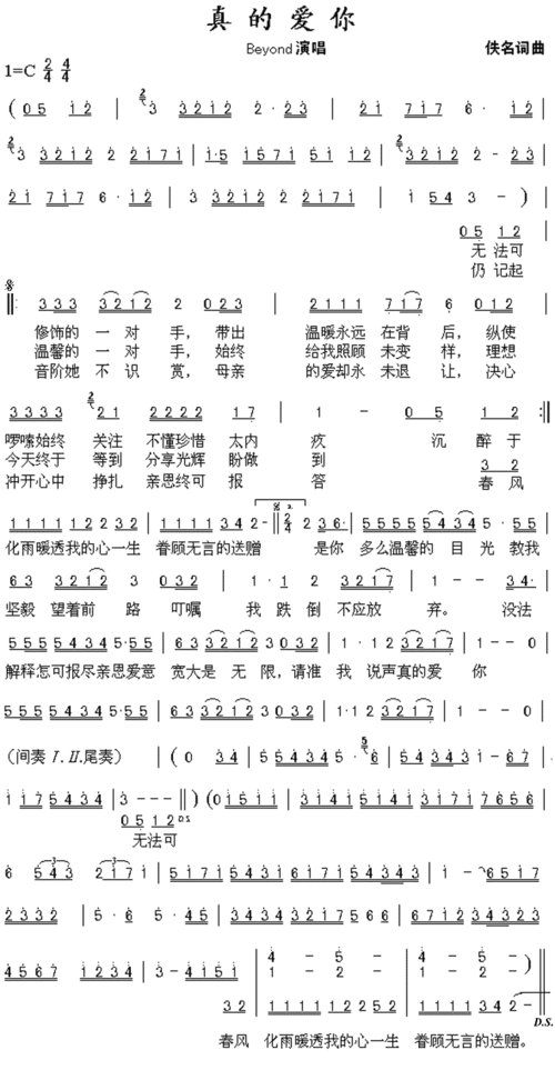 真的爱你(beyond演唱)