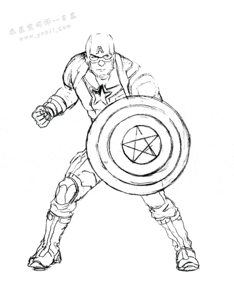 美国队长里的人物简笔画