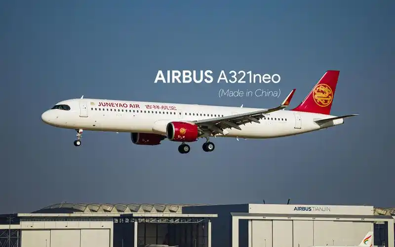 首架中国造a321飞机 - 空客天津产即将交付至吉祥航空的 a321neo 客机