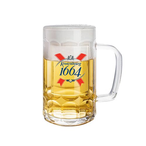 澳颜莱1664专用啤酒杯 1664啤酒杯1664专用杯小 经典300ml带把1664杯