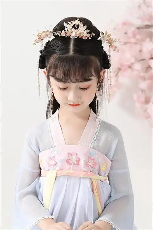 儿童汉服头饰古风发饰女孩发夹流苏步摇套装中国风宝宝古装照写真