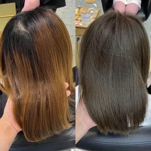 薄荷米棕色 气质巨显白 不用褪色|||成都染发   薄荷米棕色92 冷色