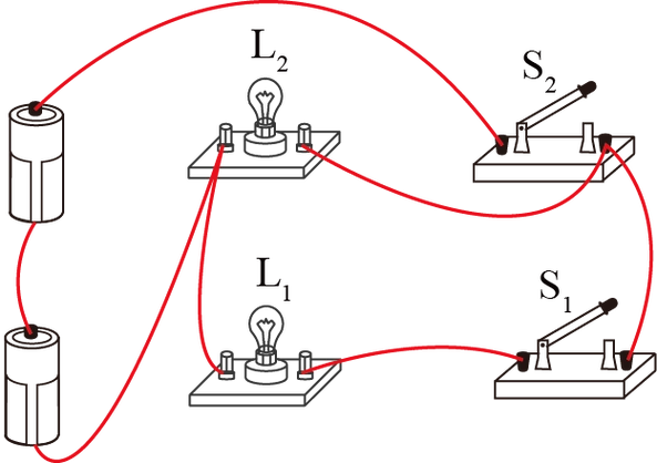 原电路中,两灯并联,开关s 与灯l 串联,s 控制整个电路,根据电路图连接