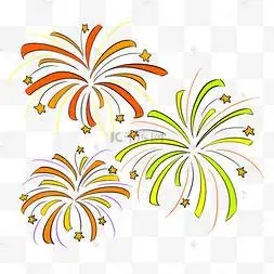 彩色的烟花手绘插画