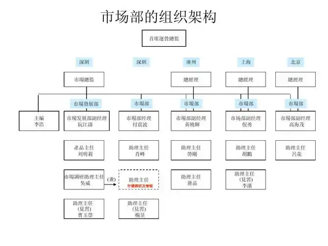 市场部的组织架构