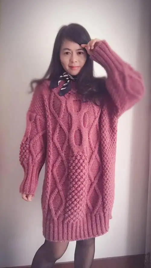 四天搞定的粗针织女士棒针麻花大毛衣-编织教程-编织人生