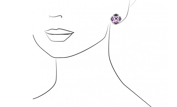 chopard/萧邦 imperiale耳环镶嵌紫水晶18k金耳环耳钉 839225-1001