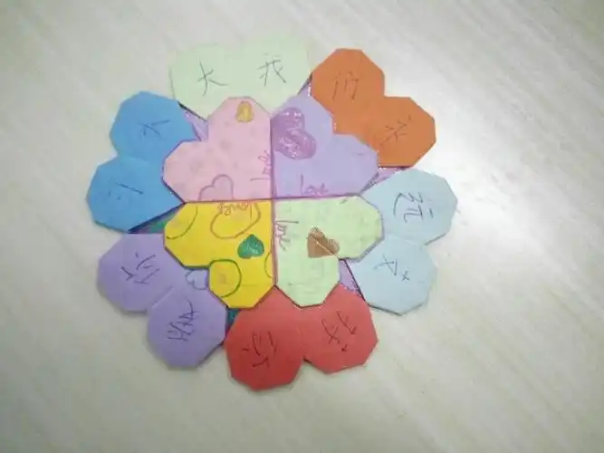 同学们用小手制作了一个个小手工作品,并在作品上用文字表达对新年的