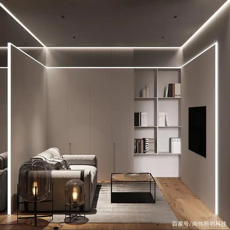 经典客厅led线性灯效果图欣赏