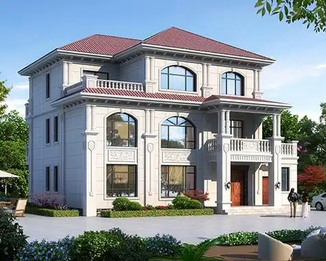 【三层别墅设计图纸】永云别墅2022新款别墅三层楼房外观效果图_2021