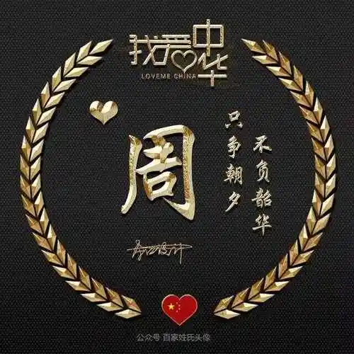送你92张"我爱中华"姓氏头像,只争朝夕,不负韶华