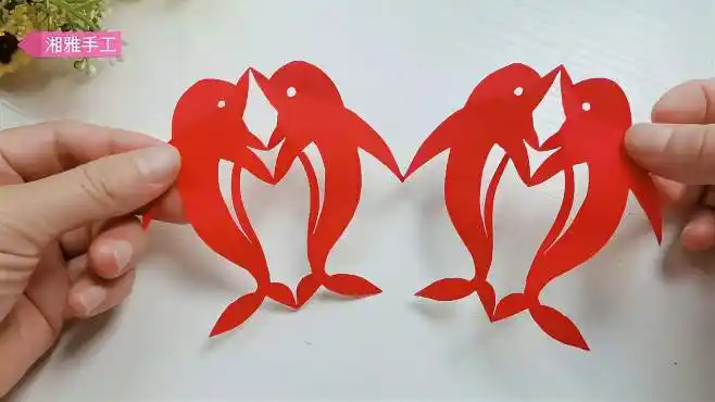 儿童简单手工剪纸动物小海豚-母婴亲子视频-搜狐视频
