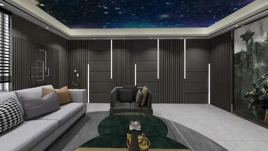 小型私人家庭影院装修方案/案例_影音室装修效果图_影视厅系统设计_家