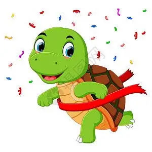 乌龟赛跑到终点线图片素材