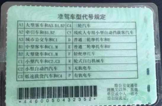 ps:驾驶证背面都有详细说明每一种类别对应的车型,大家如果不清楚的都
