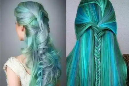 闷青色渐变头发图片 实用染发参考