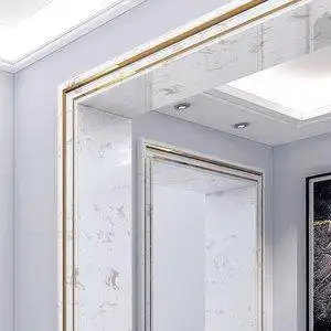 通体砖石材金属垭口入户门套边框包边人造石窗套平板线条造型装饰