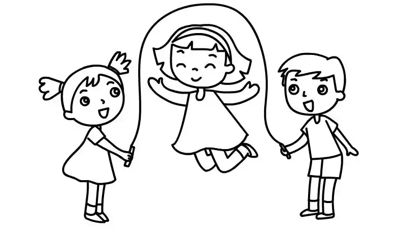 小朋友跳绳简笔画步骤小朋友跳绳简笔画画法