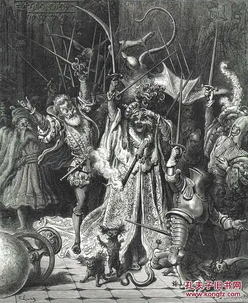 1873年木口木刻《巨人传》之一,古斯塔夫·多雷,32x