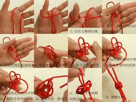 跪求最简单的红绳编法,就是那种饰品店卖的最简单的避邪红绳,最后结尾
