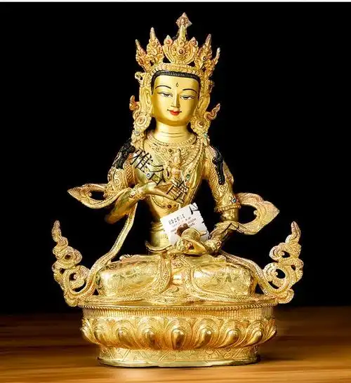 金刚萨埵尼泊尔手工藏传佛佛像摆件全鎏金铜佛像1尺