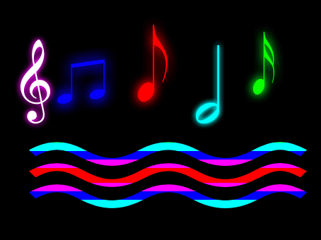 渐变叠加制作的跳动的音符动画效果