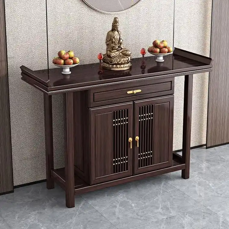 新中式实木供桌香案乌金木玄关桌神台家用端景玄关台供台神龛案 - 抖