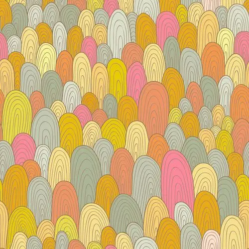 无缝手绘抽象图案纹理在无尽的温暖的颜色