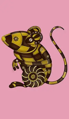 插画机械老鼠