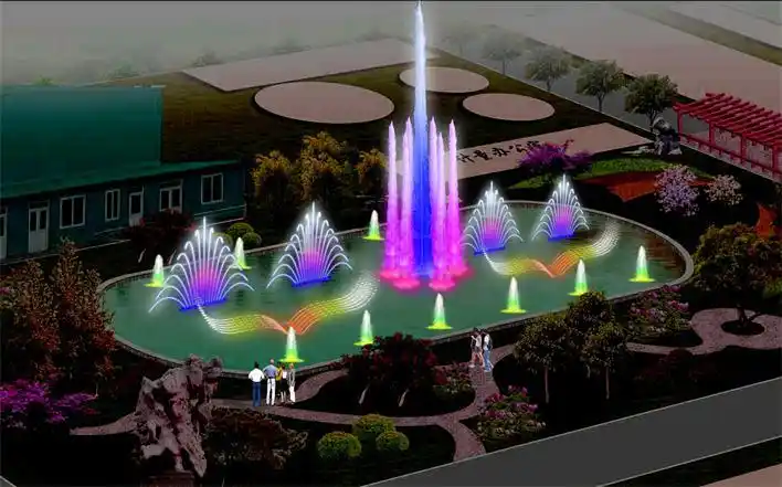 厂区喷泉效果图