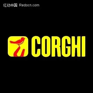 corghi黑底黄字标志logo设计