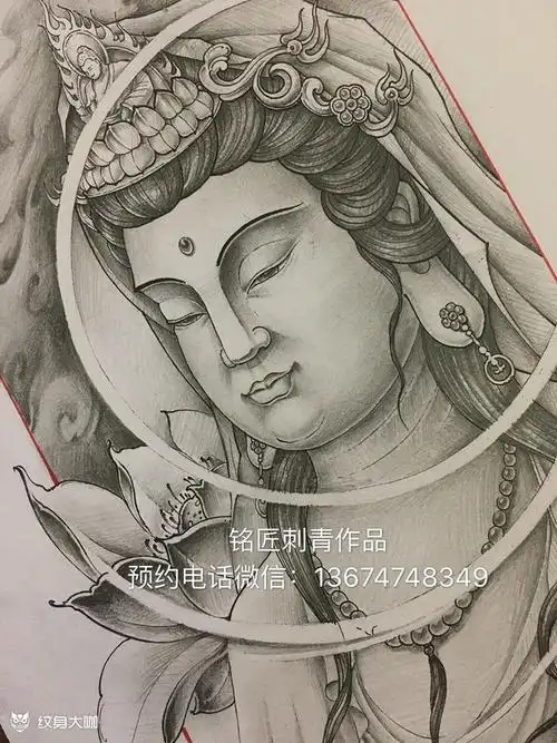 普贤菩萨_纹身图案手稿图片_龙哥的纹身作品集