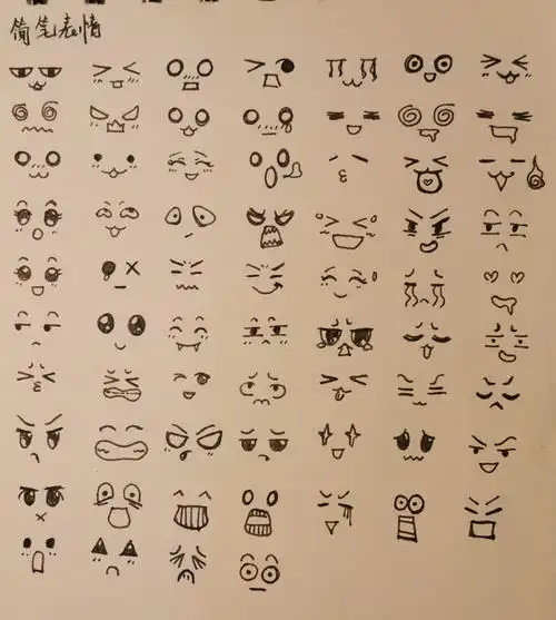 简笔画颜表情集