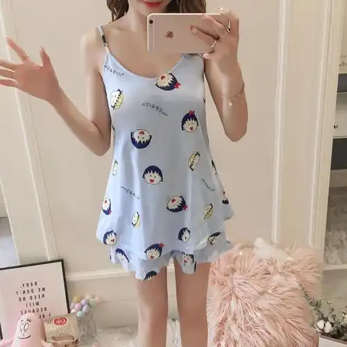 雅芬睡衣女春性感舒适吊带背心家居服两件套装可外穿春夏