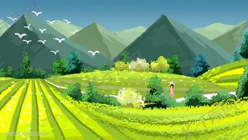 水印说明:图片水印仅用于防盗防刷,不代表其他含义插画春天风景手绘