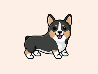 插图乐趣滑稽友好吉祥物可爱可爱柯基犬狗服装服装孩子孩子卡通卡通