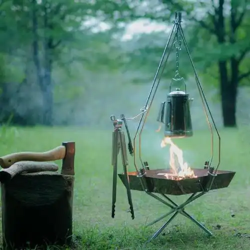 焚火台日本unife焚火台露营篝火折叠便携收纳烧烤野外支架户轻奢焚火