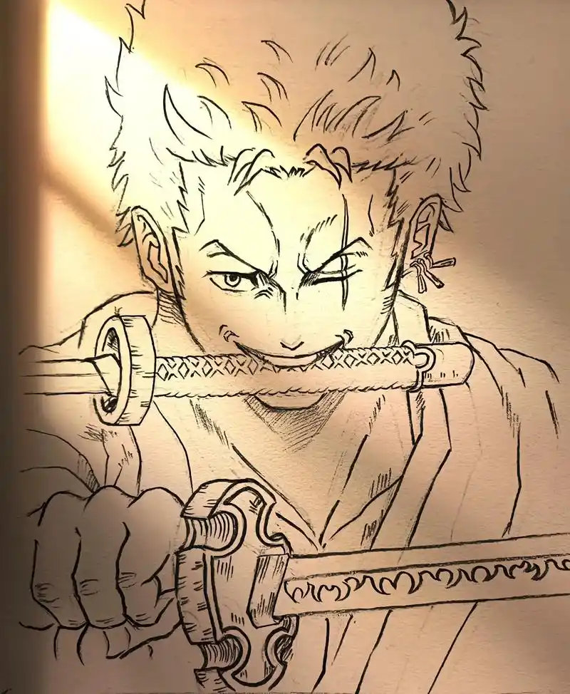 海贼索隆!#索隆 #海贼王 #动漫手绘 #临摹 #线稿 - 抖音