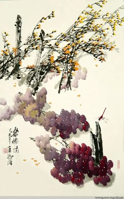 唐思源笔下的葡萄一