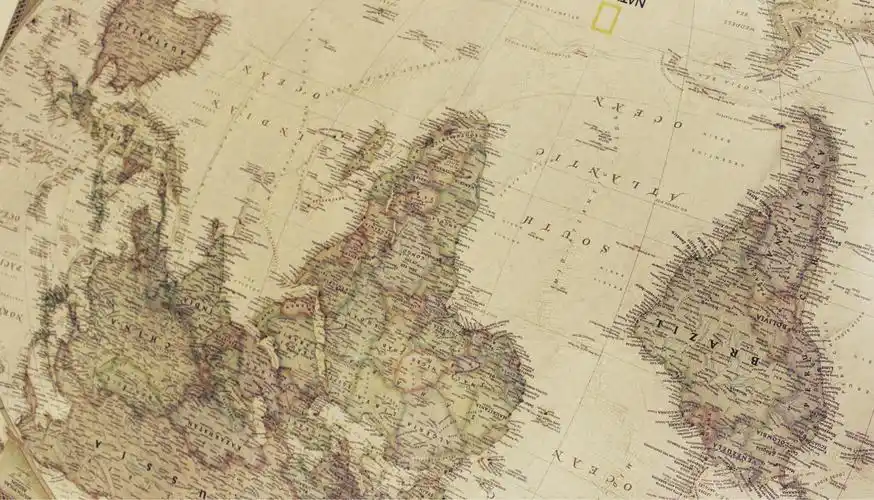 世届地图大号复古牛皮纸海报室内酒吧咖啡馆装饰画104*69cm