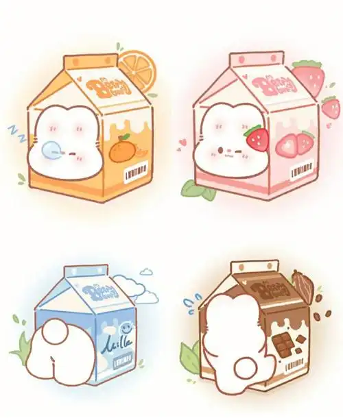 q版牛奶盒萌宠头像