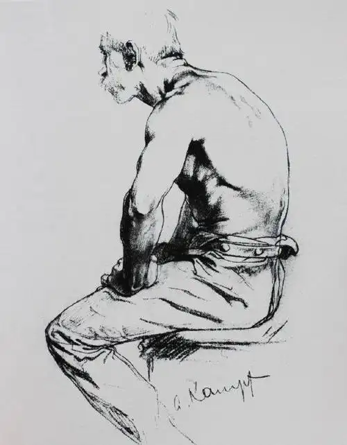 柏林美术学院院长阿图尔康勃夫素描作品