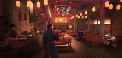 画了一张古风客栈插画